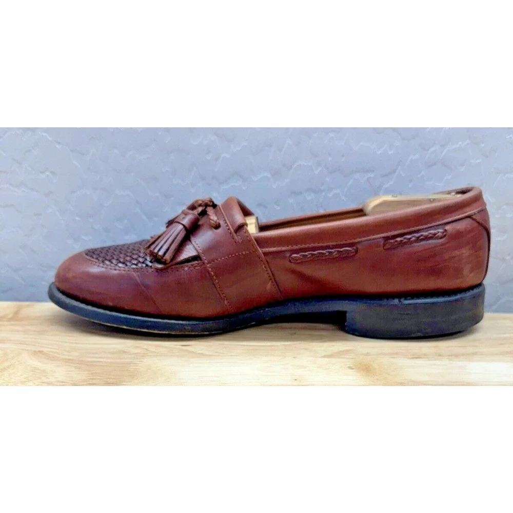 Mens‎ Allen Edmonds Cody Brown Leather Tassel Loafers Shoes Size 9.5 D